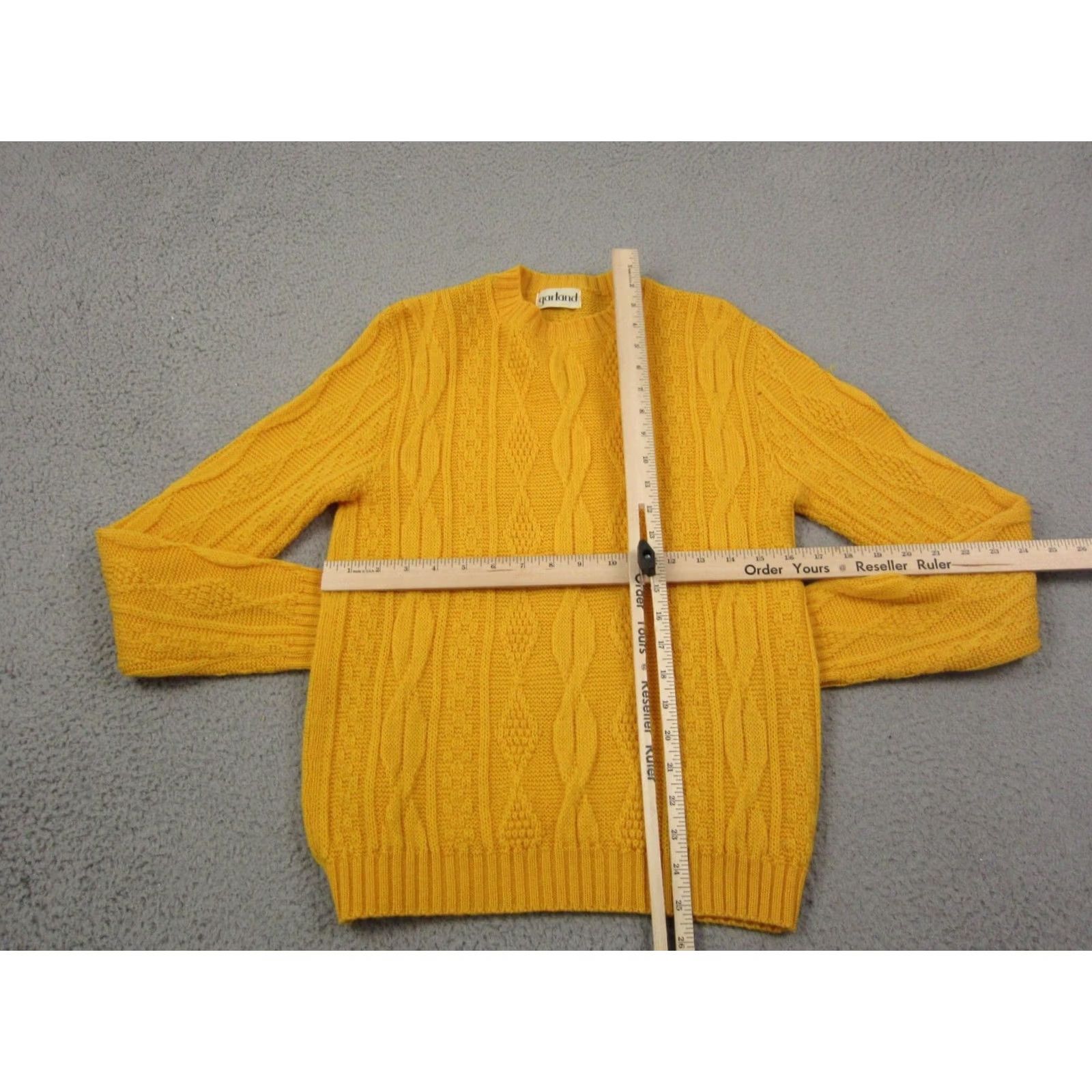 Vintage VINTAGE Garland Sweater Womens Small Gold Yellow Chunky Cable Knit 60s 70s Size S / US 4 / IT 40 - 6 Thumbnail