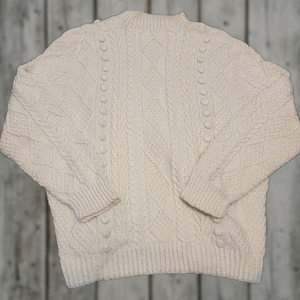 Vintage VINTAGE HAND KNIT CABLEKNIT SWEATER 100% WOOL Cream L Mens Mens? Size US L / EU 52-54 / 3 - 1 Thumbnail