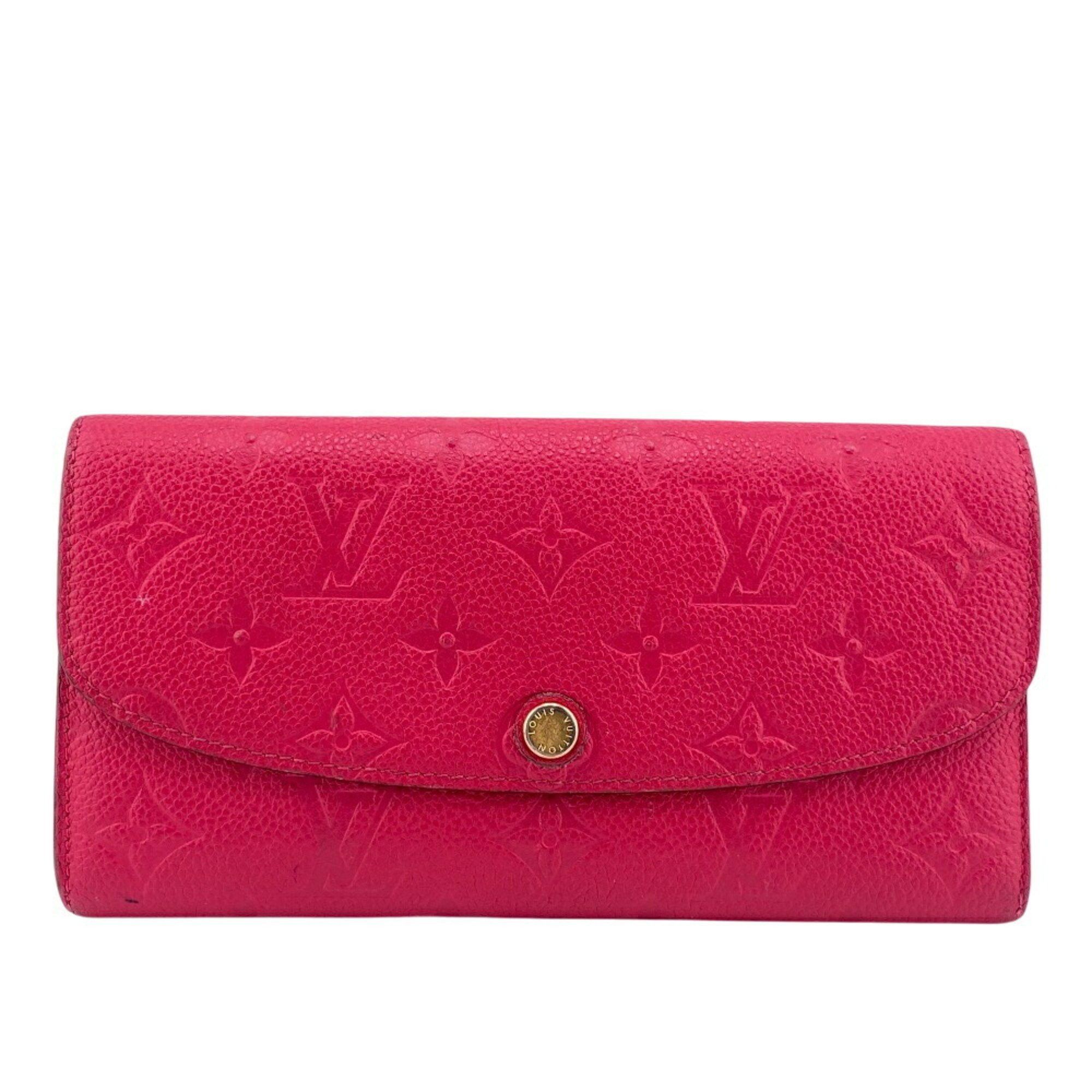 Louis Vuitton Wallet M62371 Portefeuille Emily Monogram Empreinte Long Pink Women's