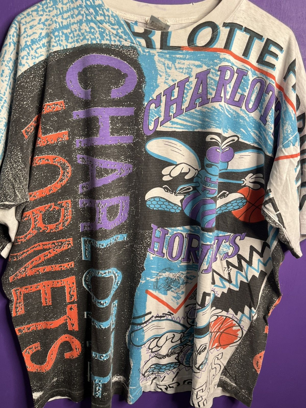 NBA × Vintage Vintage 90s Magic Johnson Charlotte hornets AOP t-shirt Size US XXL / EU 58 / 5 - 3 Thumbnail
