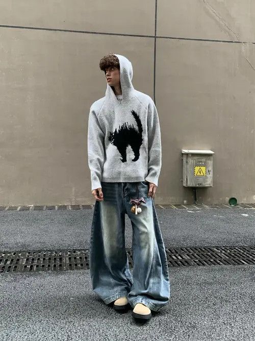 VIBE Cat Knit Hoodie Size US L / EU 52-54 / 3 - 2 Thumbnail