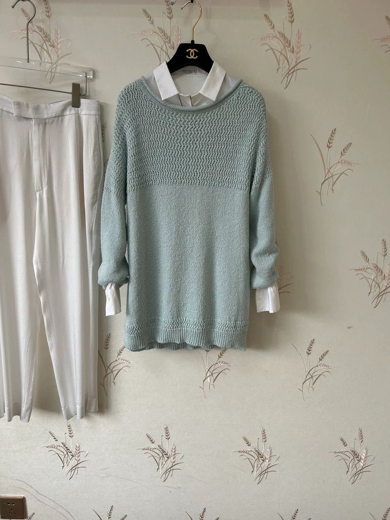 Ermenegildo Zegna Loro Piana Knit Cashmere Cotton Sweater -dmc Size US L / EU 52-54 / 3 - 1 Thumbnail