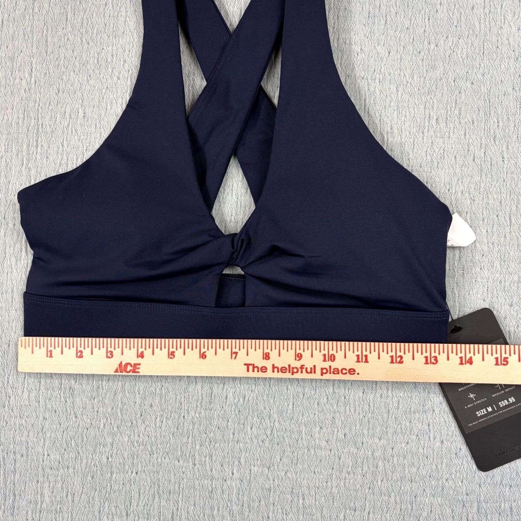 Fabletics Fabletics Oasis Twist-Front Womens Navy Sports Bra Size Medium Size ONE SIZE - 2 Thumbnail