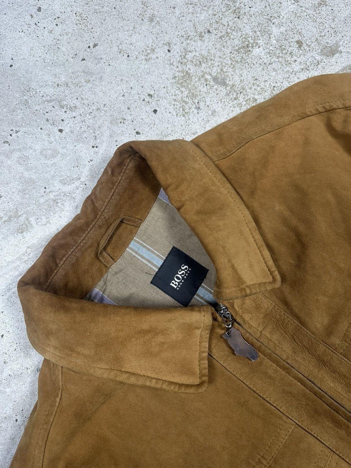 Hugo Boss Hugo Boss Goat Skin Leather Suede Jacket Distressed Size US XL / EU 56 / 4 - 11 Thumbnail