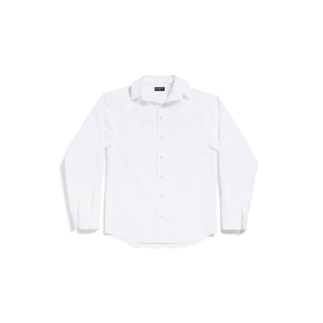 Balenciaga o1bcso1str1025 Kick Collar Shirt Large Fit in White Size L / US 10 / IT 46 - 1 Thumbnail