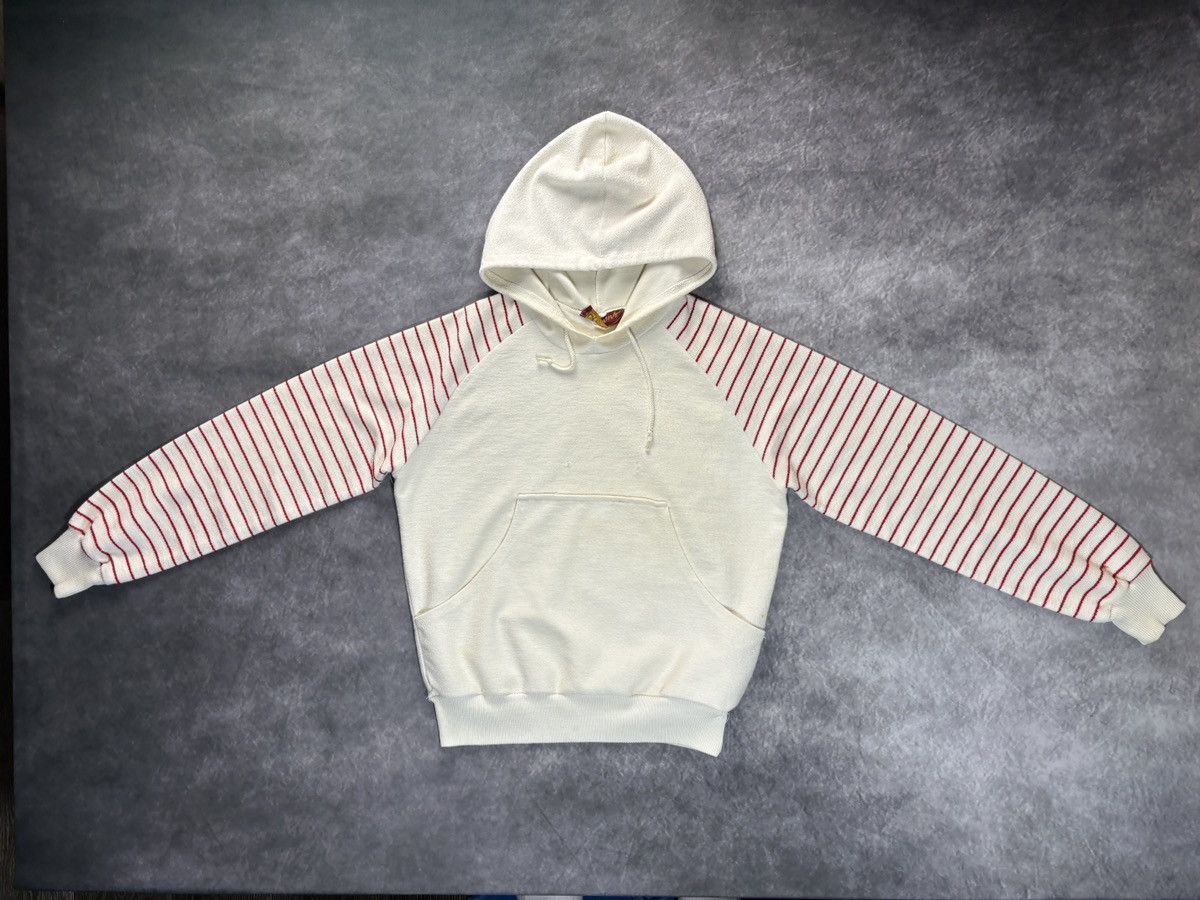 Vintage Vintage Sweatshirt Raglan Hoodie Pullover 70s Crayons Stripe Size US S / EU 44-46 / 1 - 16 Thumbnail
