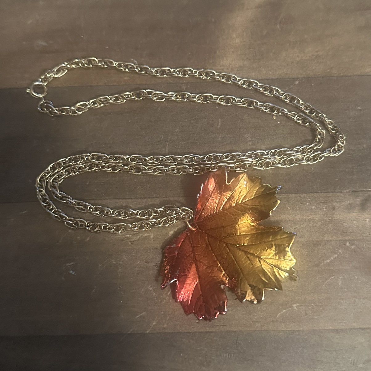 Vintage Vintage Autumn maple leaf pendant necklace Size ONE SIZE - 2 Thumbnail
