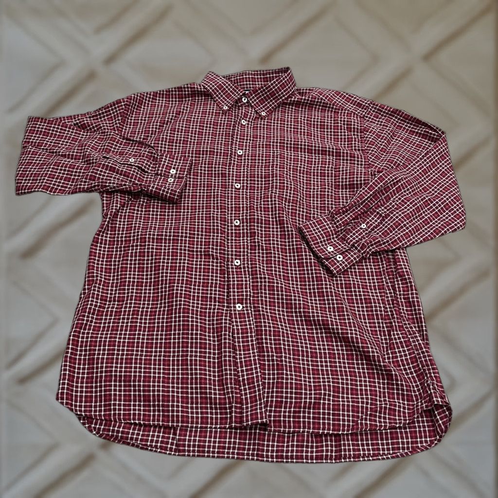 Tommy Hilfiger Tommy Hilfiger Flannel Shirt Mens XL Red Plaid Long Sleeve Button Down Casual Size US XL / EU 56 / 4 - 1 Thumbnail