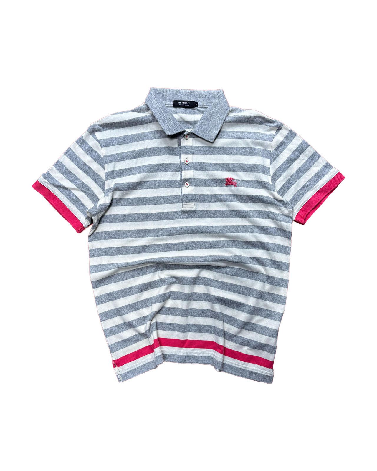 Burberry Burberry Black Label Striped Polo Shirt Grey Small Size US S / EU 44-46 / 1 - 1 Thumbnail