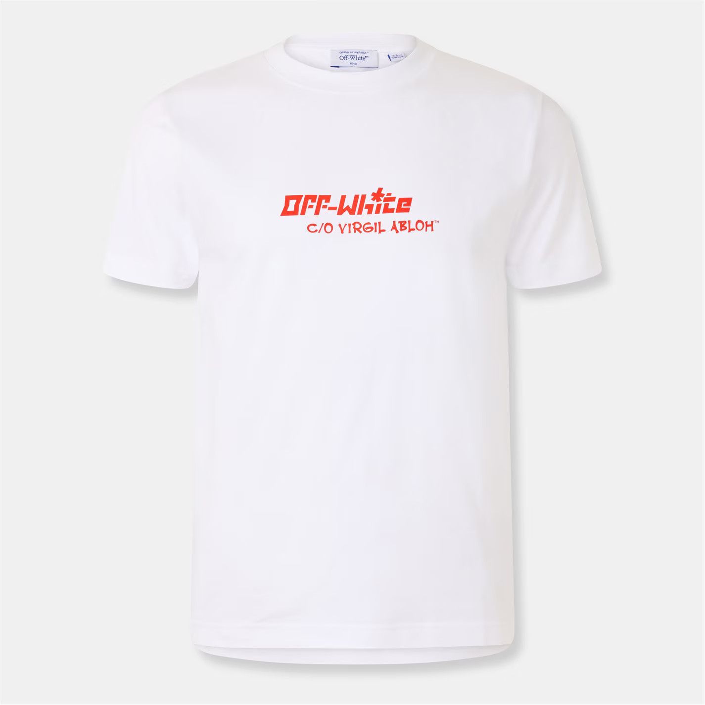 Off-White o1g2r1mq0226 Cryst Croco T-Shirt In White Size US L / EU 52-54 / 3 - 1 Thumbnail