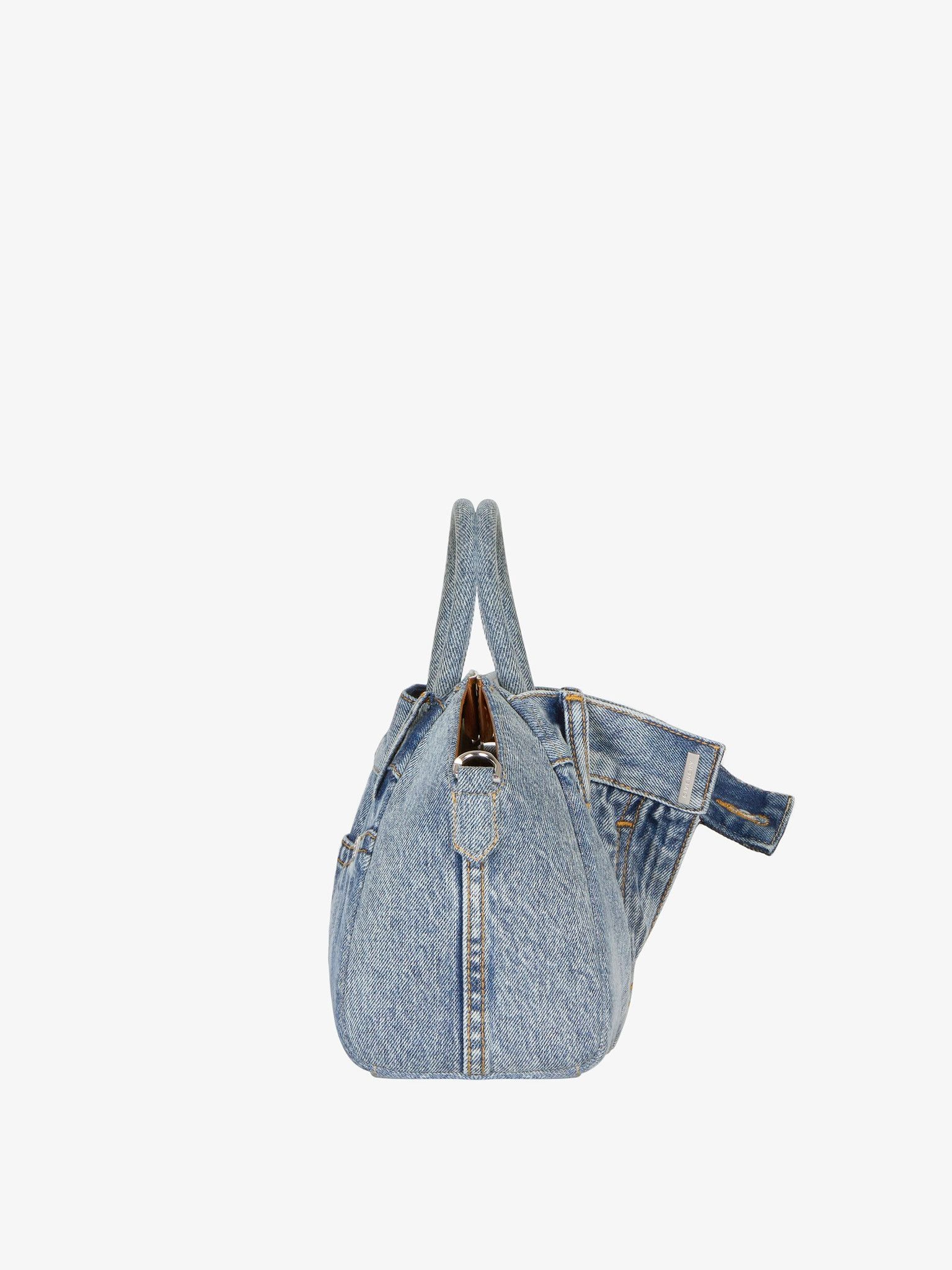 Givenchy o1w1db10325 Size: OS/Antigona Lock Mini Bag in Medium Blue Size ONE SIZE - 3 Thumbnail