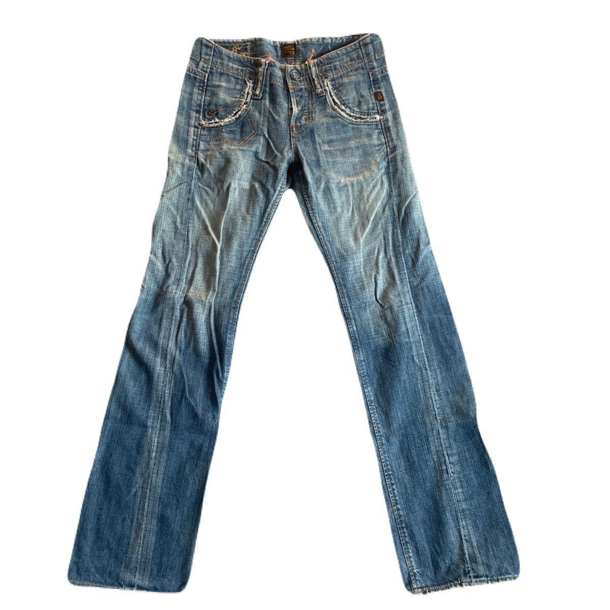 If Six Was Nine 2000s Japanese archive Distressed Jeans Y2K Gyaruo Size US 31 - 2 Thumbnail