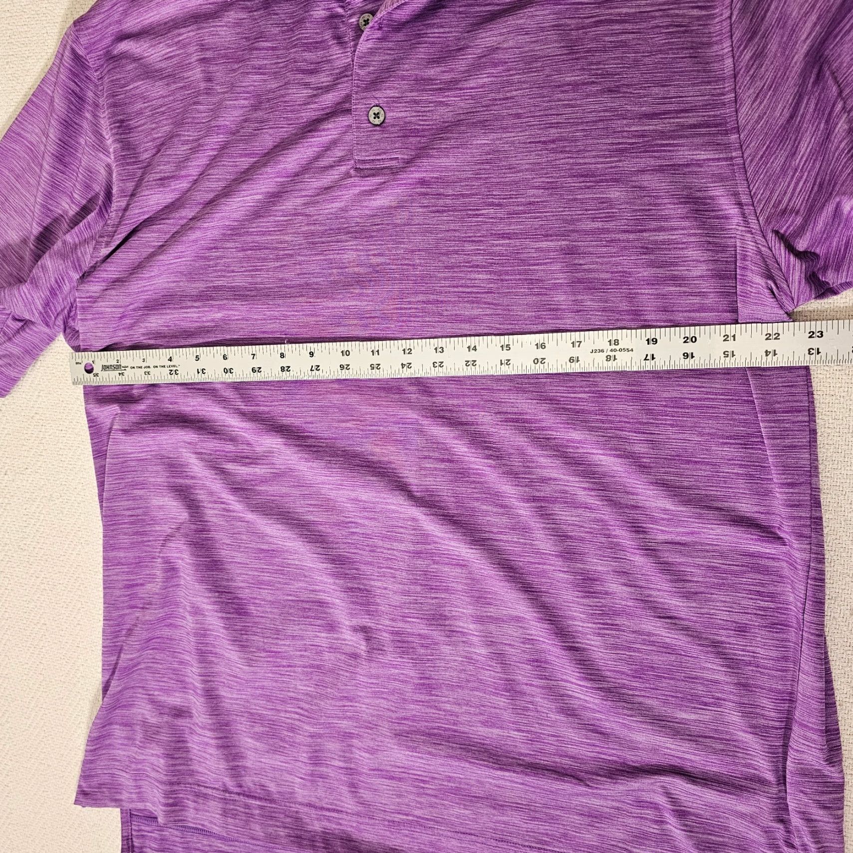 Footjoy FootJoy Polo Shirt Men XL Size Heather Purple Stretch Short Sleeve Golf Regular Fit Logo Embroidered Button Collared Pocket None Size US XL / EU 56 / 4 - 5 Thumbnail