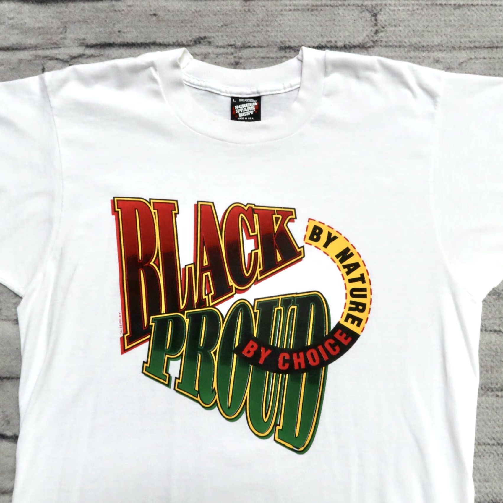 Vintage VINTAGE Vintage 90s Black by Nature Proud by Choice Shirt Mens L White Size US L / EU 52-54 / 3 - 2 Thumbnail
