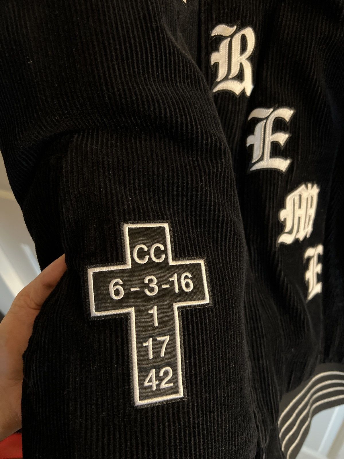 Supreme Supreme Old English Corduroy Varsity Jacket ss18 Size US L / EU 52-54 / 3 - 9 Thumbnail