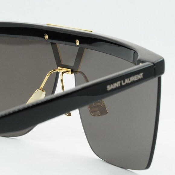 Saint Laurent Paris Saint Laurent SL537 PALACE 001 Sunglasses Black Shield Frame Size ONE SIZE - 10 Thumbnail