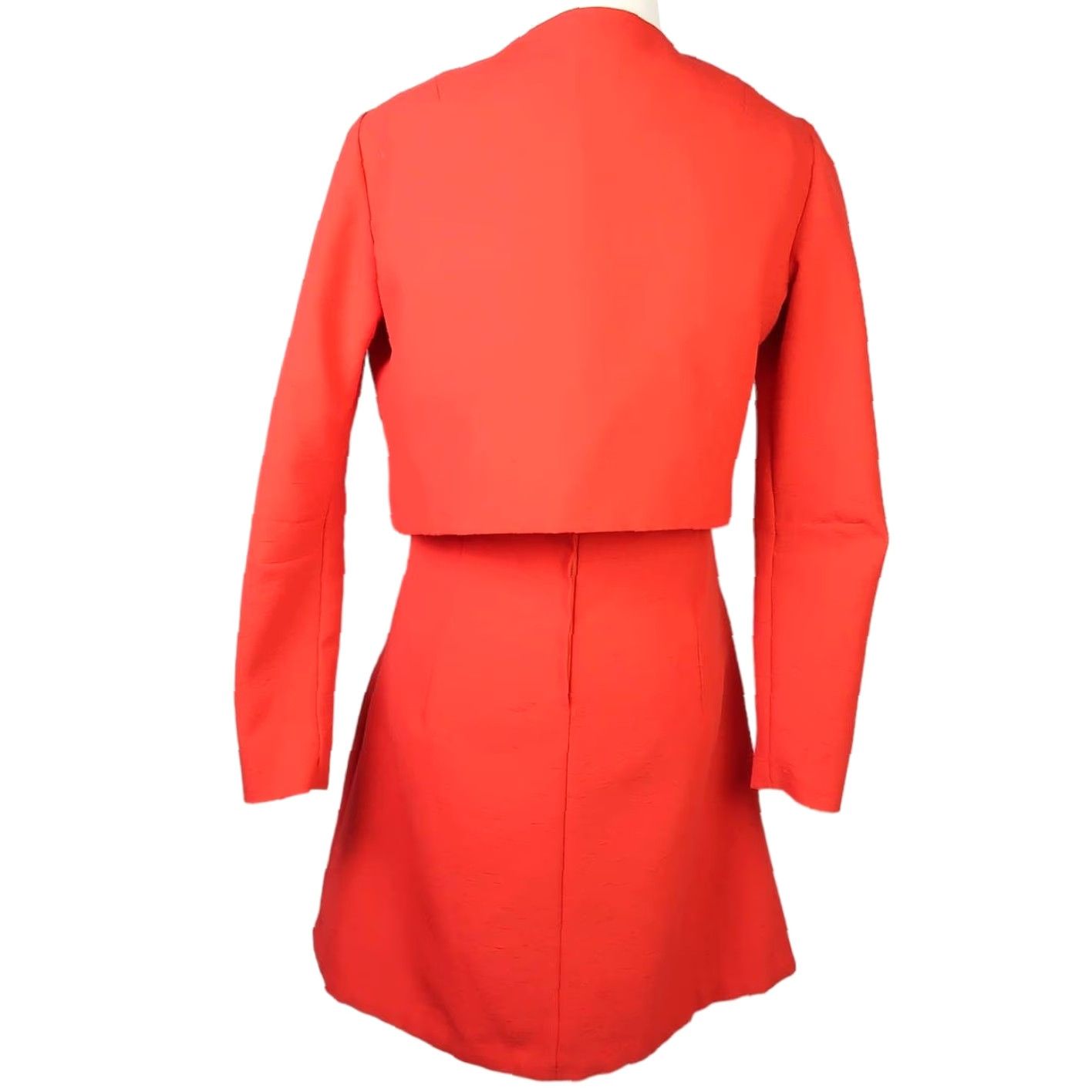 Vintage VINTAGE 80s orange red mini dress and matching jacket suit set S Women Dress Sleeveless 80s Party/Cocktail Size S / US 4 / IT 40 - 2 Thumbnail