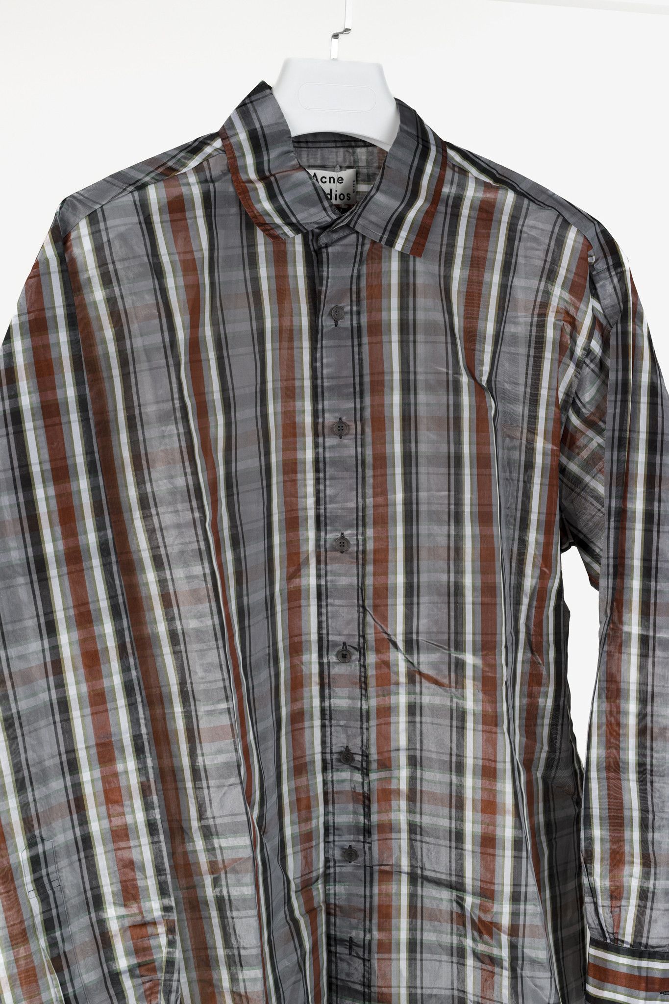 Acne Studios Acne Studios SS18 Atlent Plaid Sheer Button Up Shirt Size US S / EU 44-46 / 1 - 3 Thumbnail