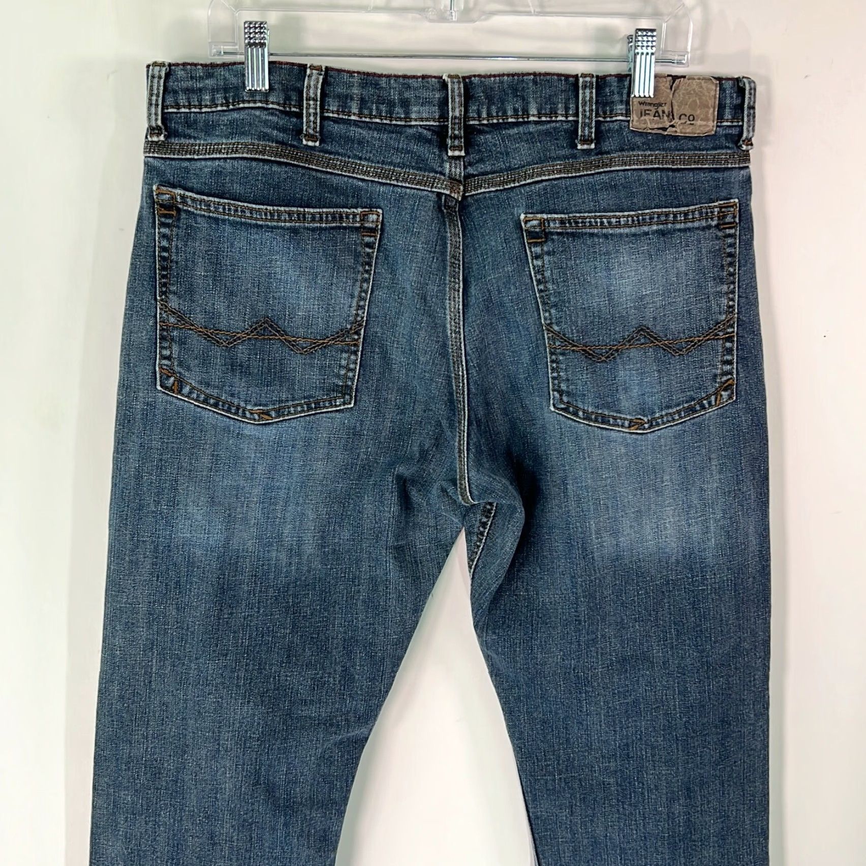 Wrangler Wrangler Jeans Mens Flat Front Straight Leg Blue Slim Denim 36X30 Regular 5-Pocket Denim Jeans Mens Size US 36 / EU 52 - 4 Thumbnail