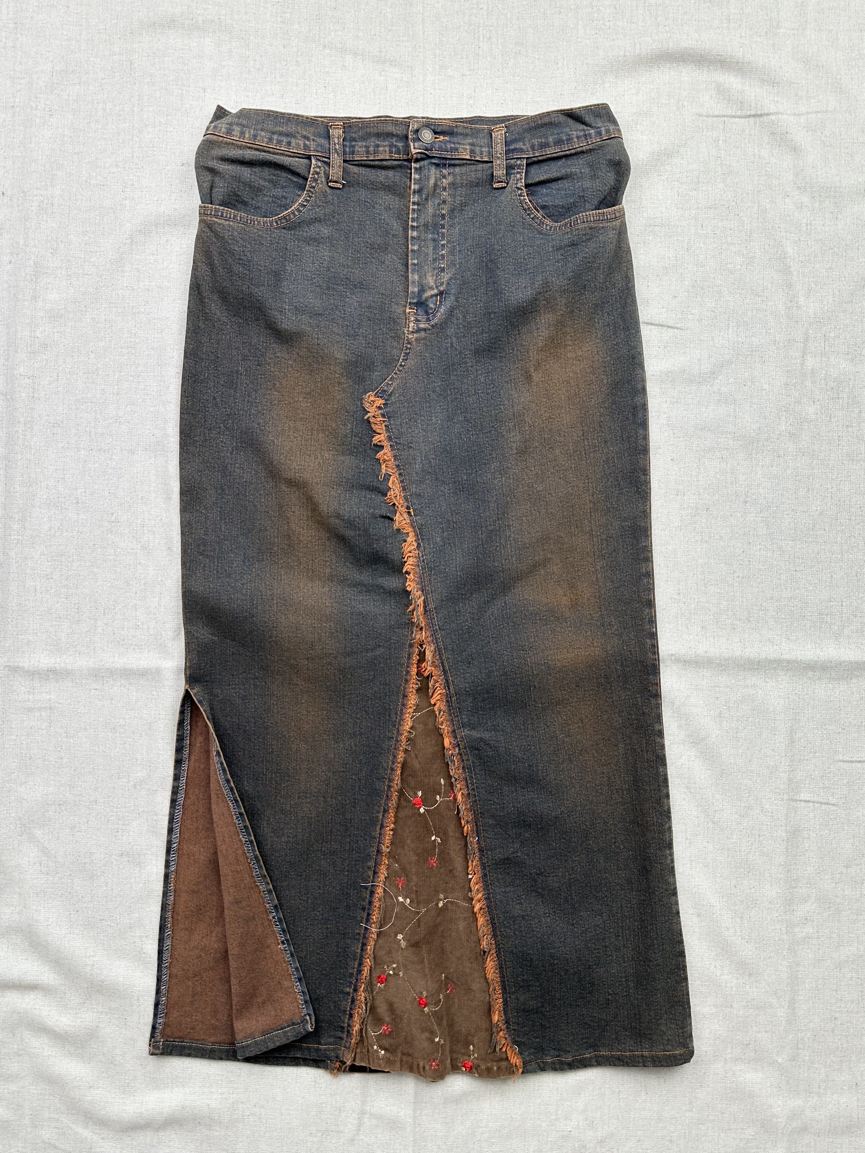 Vintage Denim Maxi Skirt
