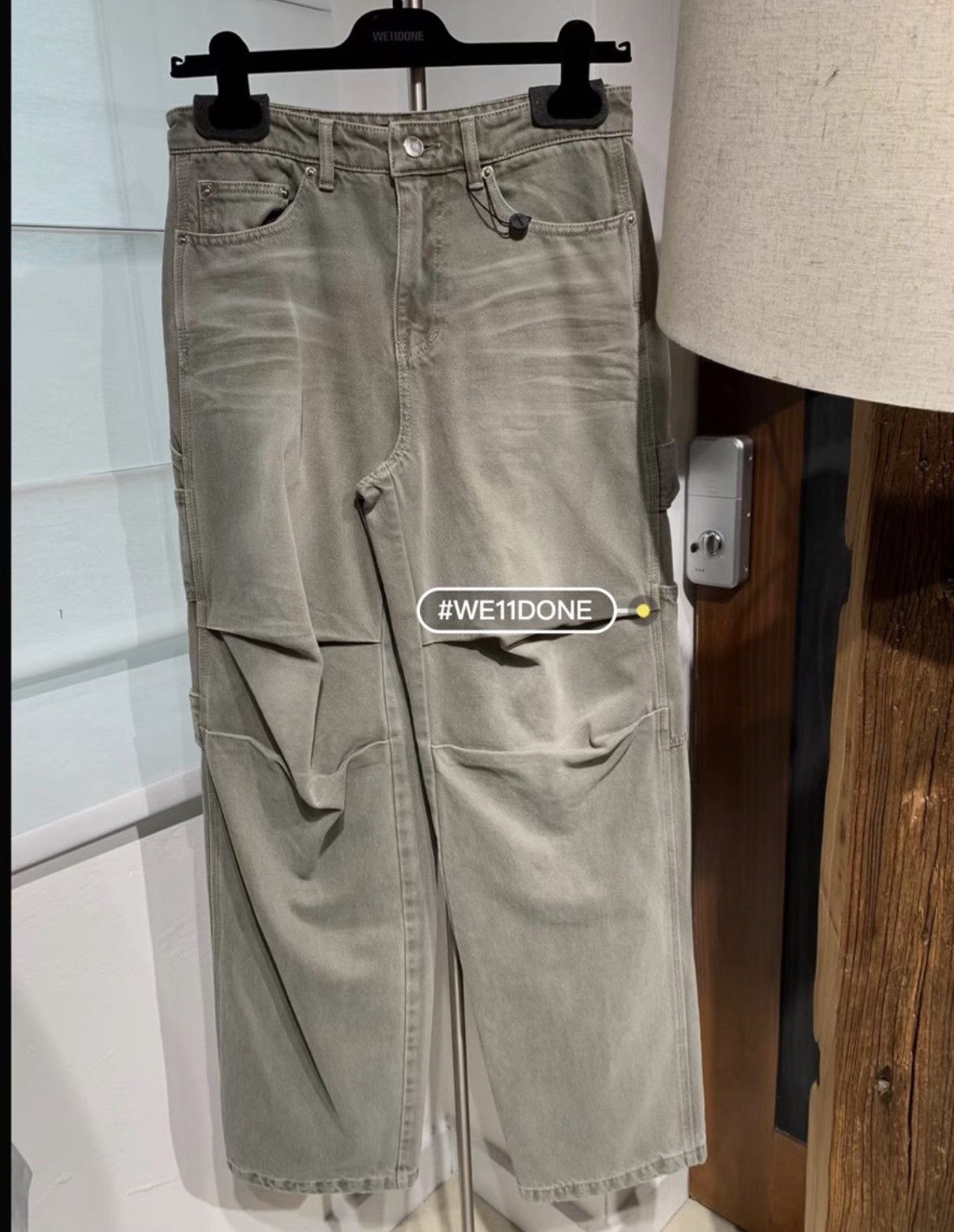 WE11DONE We11done Khaki Wide-Leg Denim Jeans J40 Size US 34 / EU 50 - 2 Thumbnail