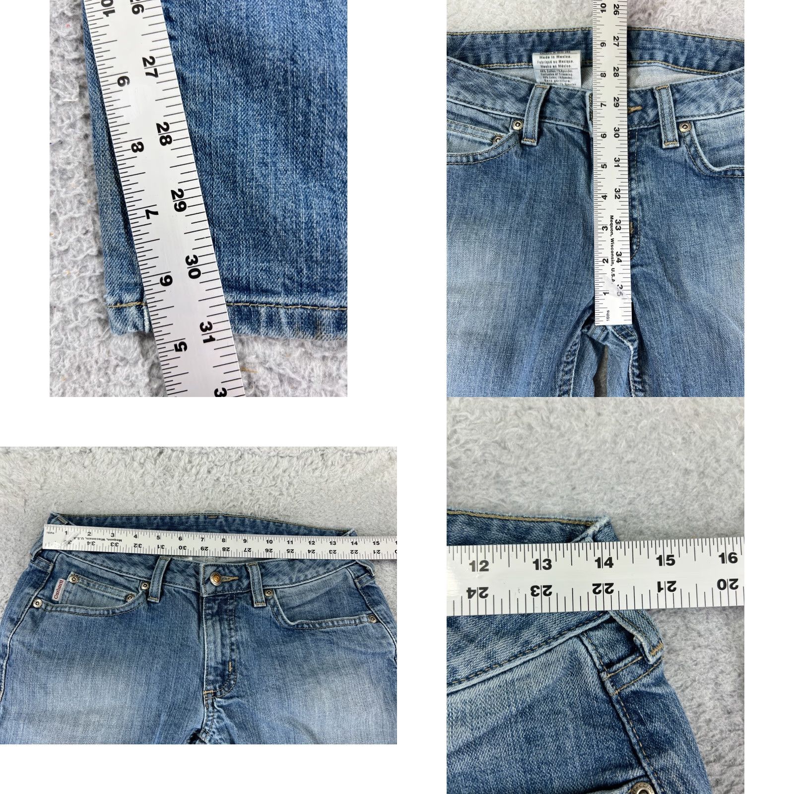 Carhartt Carhartt Jeans Womens 27 Blue Denim Bootcut 5-Pocket Regular Inseam 31 Cotton Blend Stretch Hem Wear Vintage No Size 27" / US 4 / IT 40 - 8 Thumbnail