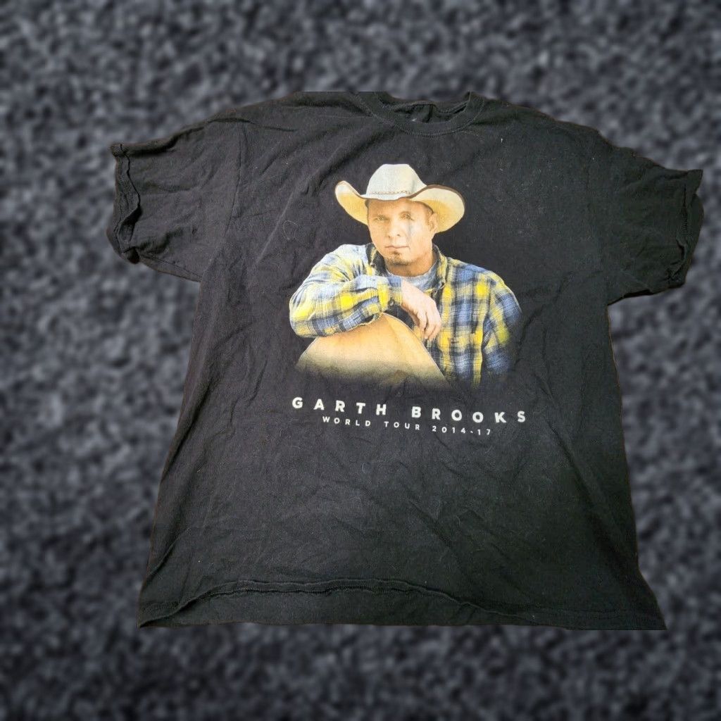 Brooks Garth Brooks World Tour T Shirt 2014-2017 Black XL Mens Short Sleeve Size US XL / EU 56 / 4 - 1 Thumbnail