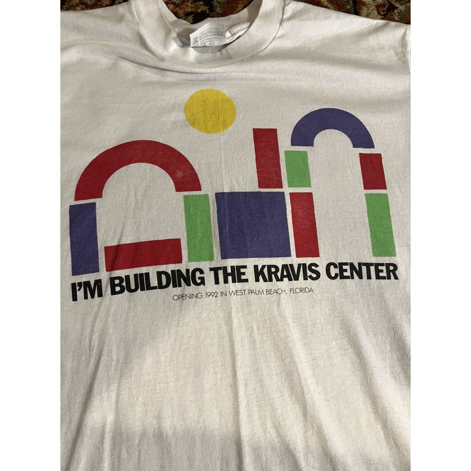 Hanes VINTAGE Hanes T-Shirt Men Single Stitch Crew Neck White L Beach Kravis Center Palm Beach FL Size US L / EU 52-54 / 3 - 4 Thumbnail