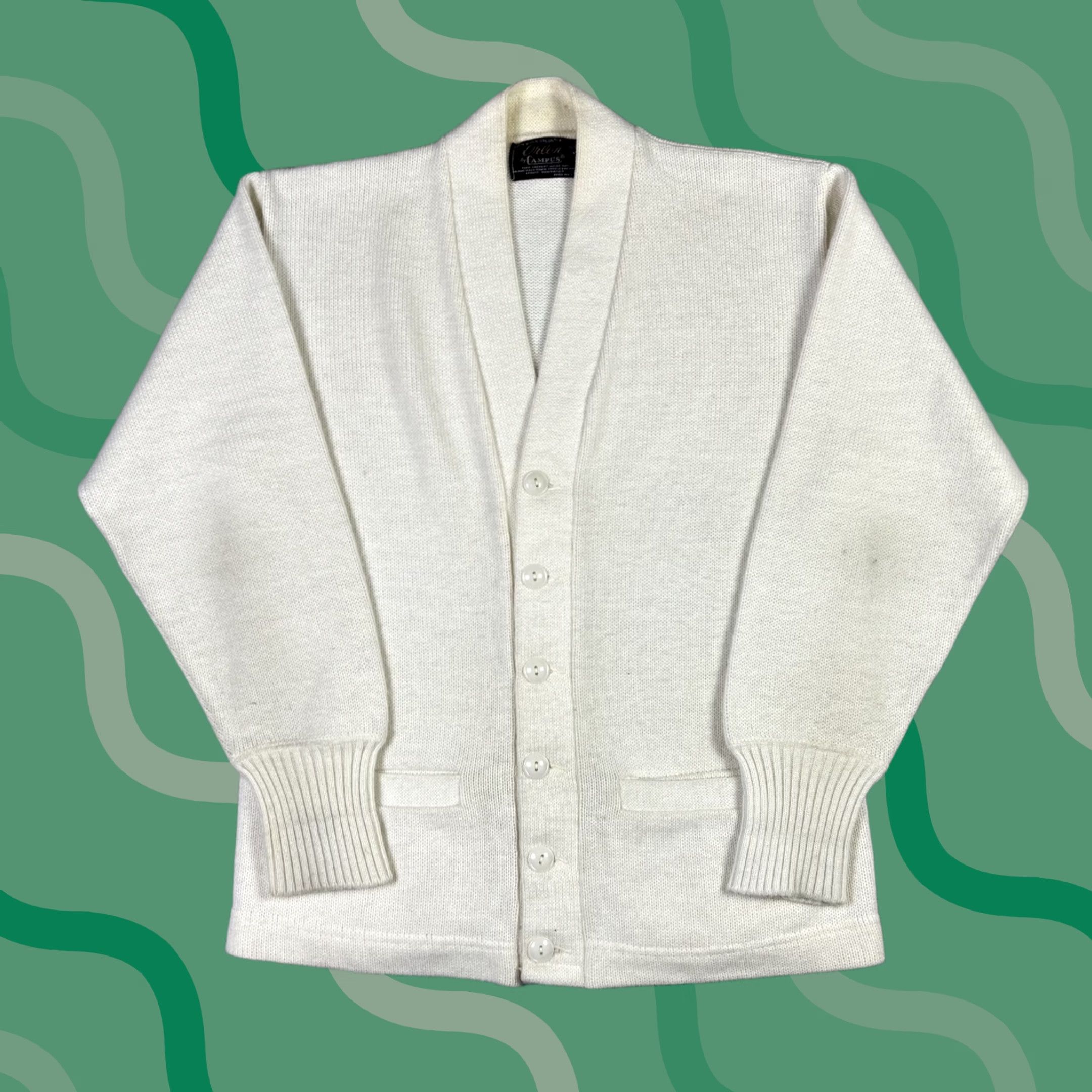 Vintage VINTAGE Campus White Cardigan Sweater Mens size S Acrylic Preppy Size US S / EU 44-46 / 1 - 1 Thumbnail