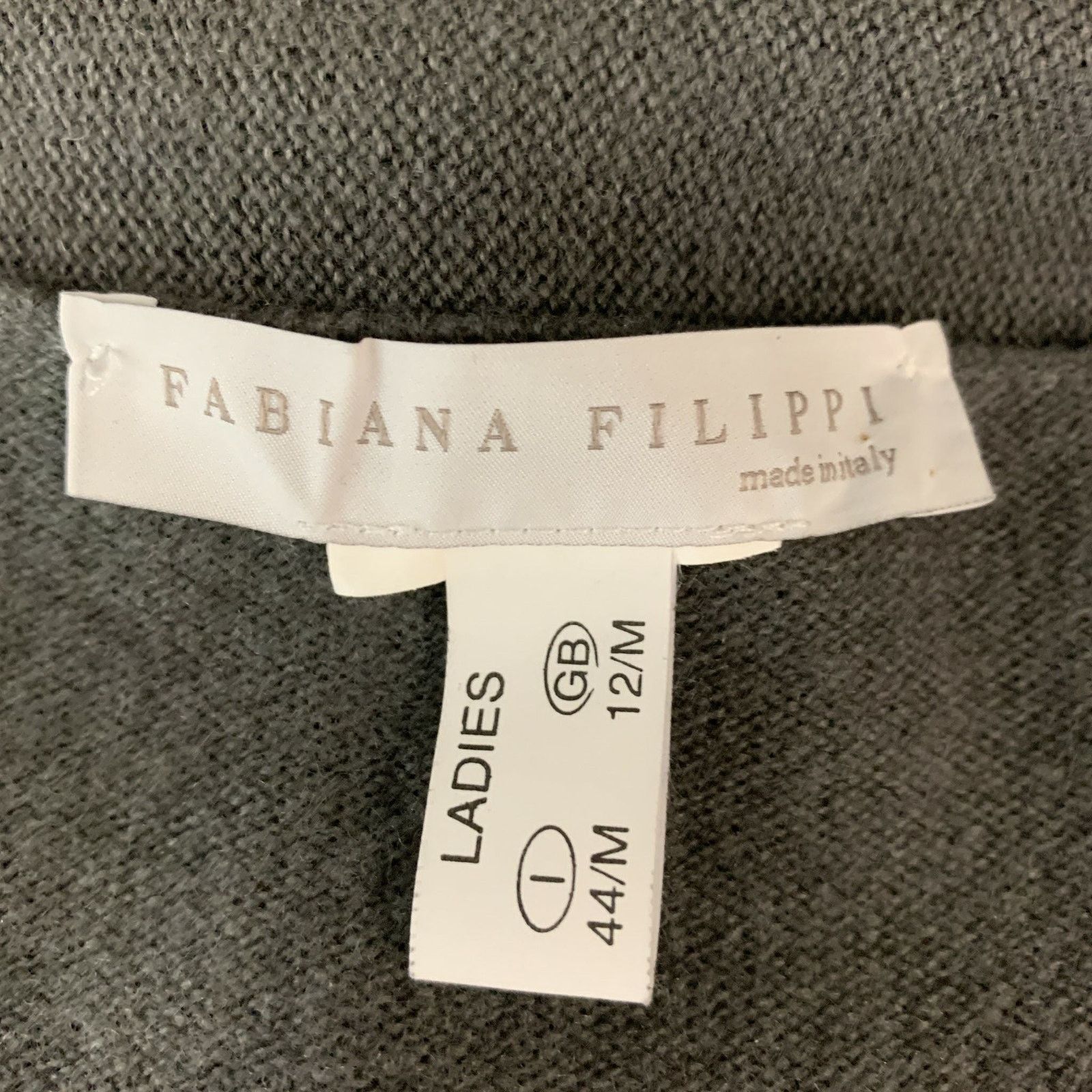 Fabiana Filippi M Olive Suede Studded Open Front Grey Cardigan Size M / US 6-8 / IT 42-44 - 3 Thumbnail