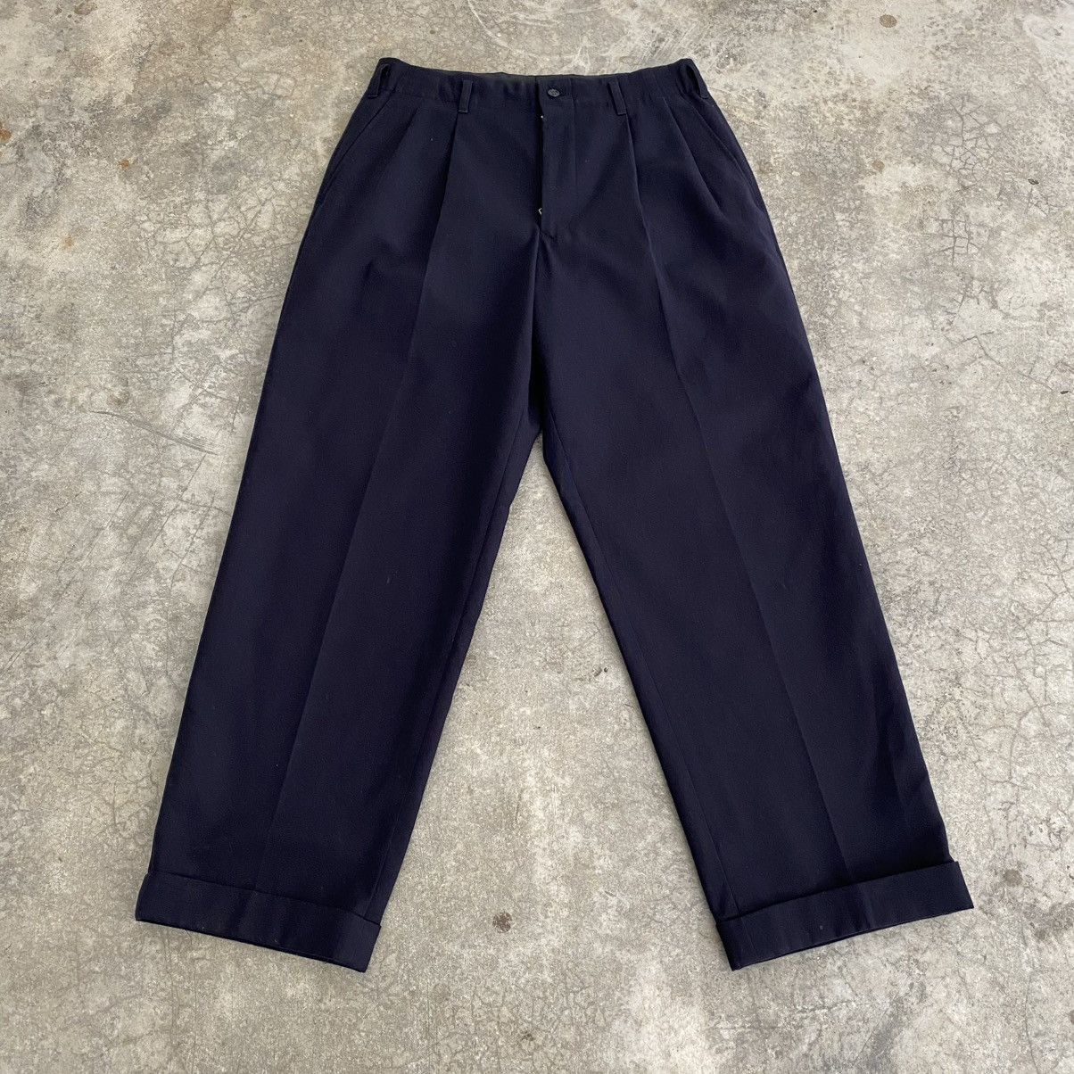 Yohji Yamamoto Yohji Yamamoto CJRC 2 Tucks Wool Blend Wide Trouser Pants Size US 31 - 3 Thumbnail