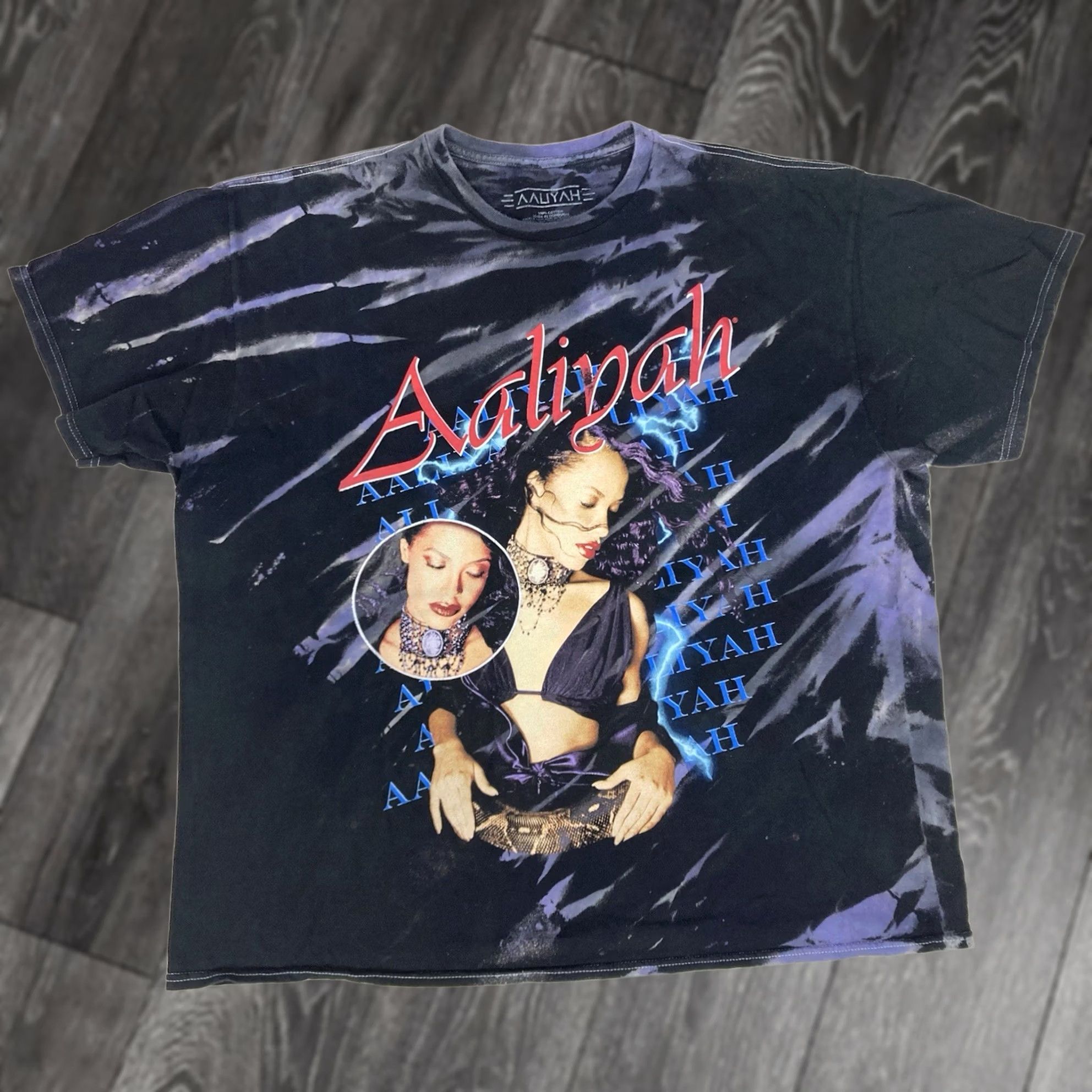 Vintage Aaliyah Graphic T-shirt Men XL Black Tie Dye Short Sleeve Music Shirt Size US XL / EU 56 / 4 - 1 Thumbnail