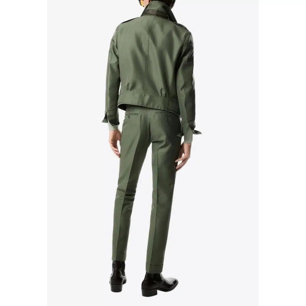 Tom Ford o1loc1c0525 PLFT01 Wool Silk Atticus Pant in Green Size US 30 / EU 46 - 3 Thumbnail