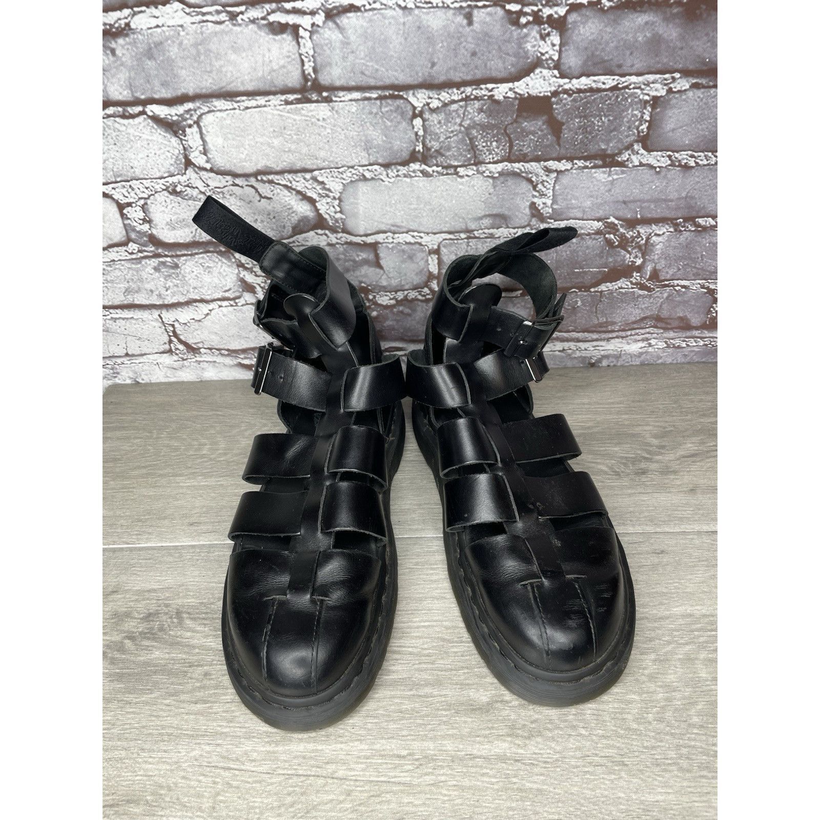 Dr. Martens Dr. Martens Geraldo Black Leather Strap Gladiator Wedge Sand Size US 9 / EU 42 - 7 Thumbnail
