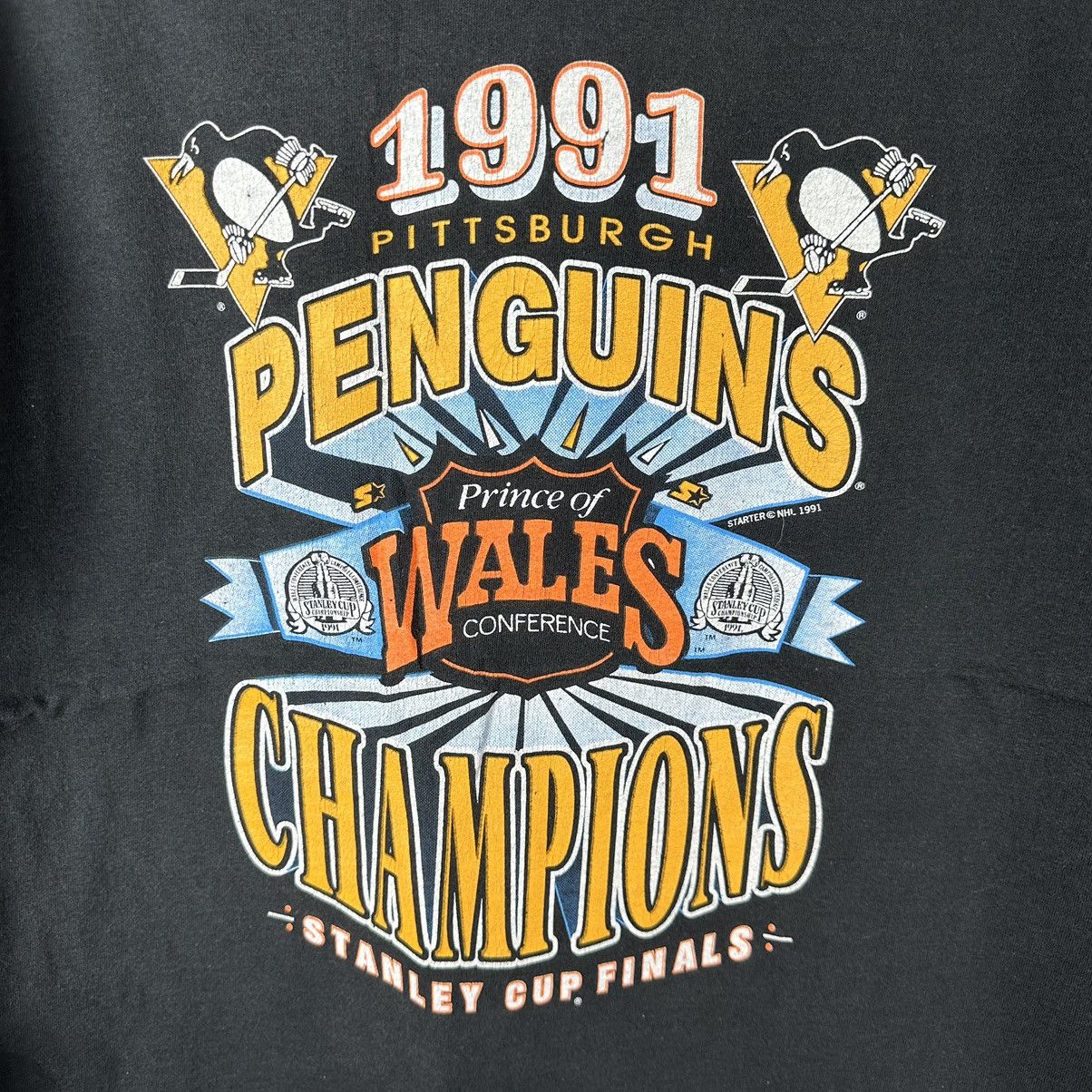 Fruit Of The Loom × NHL × Vintage Vintage 1991 Pittsburgh Penguins Wales Champions NHL T-shirt Size US XL / EU 56 / 4 - 3 Thumbnail