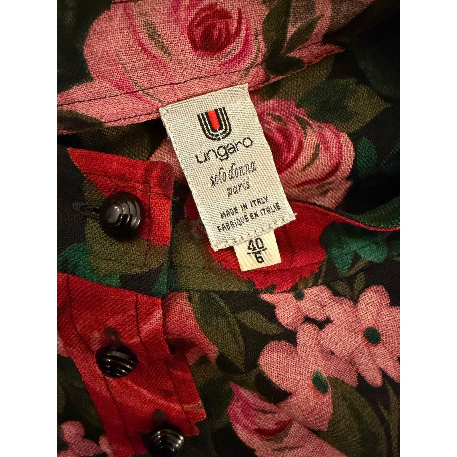 Other Vintage 80s/90s Ungaro Silk Blouse Floral Shirt Size M / US 6-8 / IT 42-44 - 3 Thumbnail