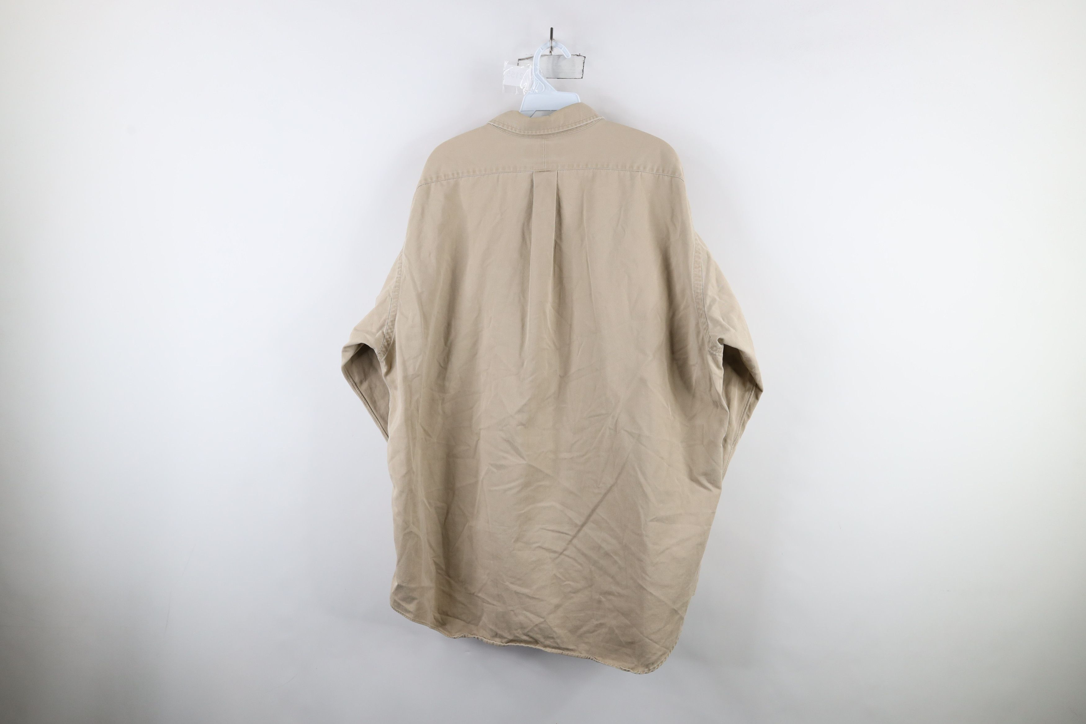 Ralph Lauren × Vintage Vintage 90s Ralph Lauren Twill Button Down Shirt Beige Size US XL / EU 56 / 4 - 11 Thumbnail