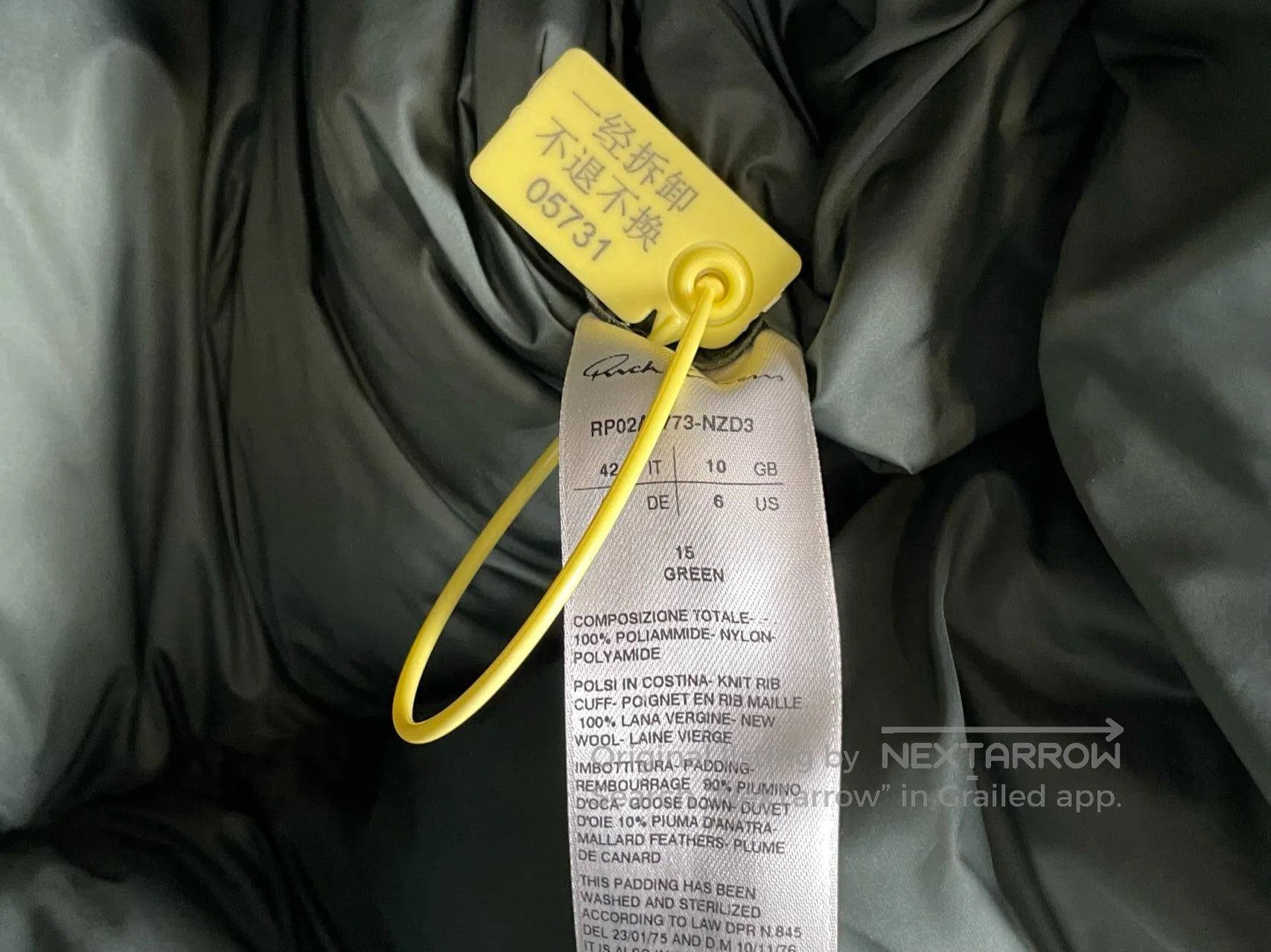 Rick Owens RICK OWENS Green Scarf Silhouette Puffer Jacket Size US XS / EU 42 / 0 - 5 Thumbnail