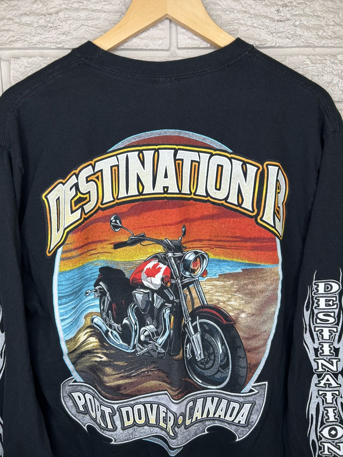Harley Davidson Port Dover Friday 13th Biker Flame Long Sleeve Shirt Size US L / EU 52-54 / 3 - 8 Thumbnail