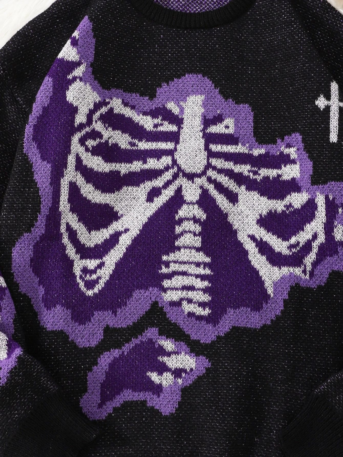 Vintage Bone-Shaped Butterfly Jacquard Pattern Pullover Sweater Size US L / EU 52-54 / 3 - 2 Thumbnail