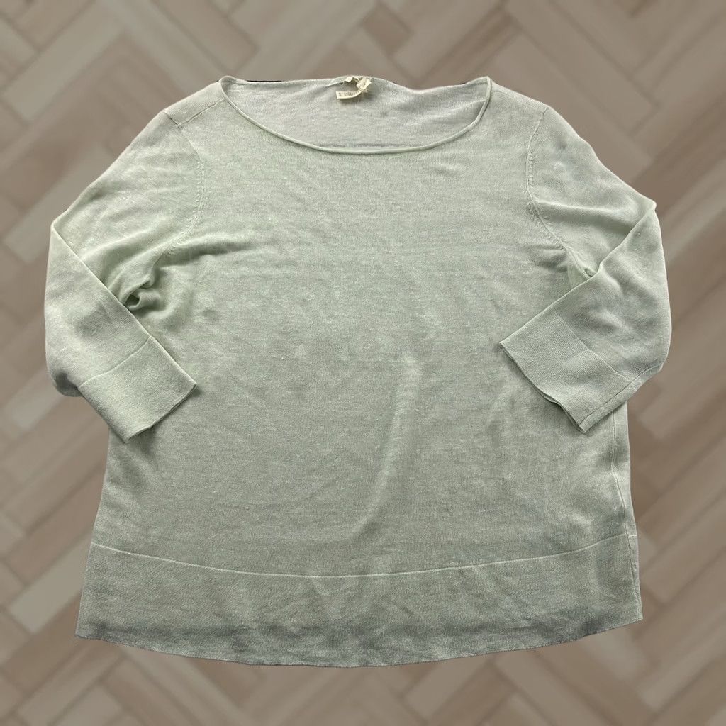 Eileen Fisher Eileen Fisher Blouse Shirt Women's M 3/4 Sleeve Organic Italian Linen Mint Green Size M / US 6-8 / IT 42-44 - 1 Thumbnail