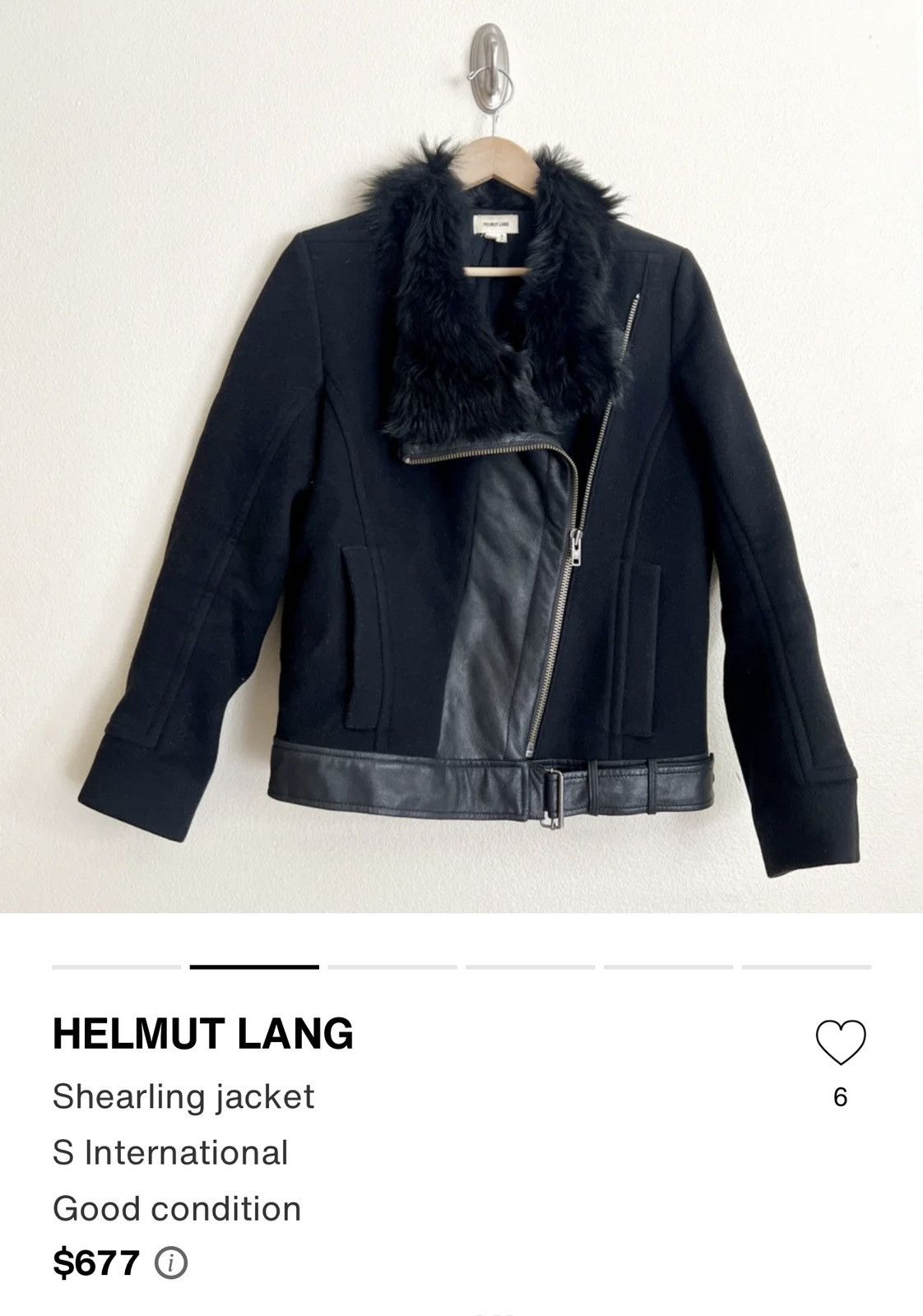 Helmut Lang HELMUT LANG Fur Combo Wool Blend Jacket in Black Size S / US 4 / IT 40 - 1 Thumbnail