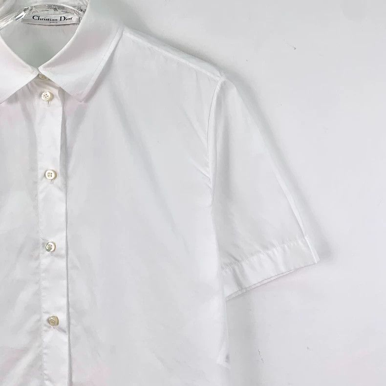 Dior Dior White bee embroidered cotton lapel single-breasted sh Size XS / US 0-2 / IT 36-38 - 3 Thumbnail