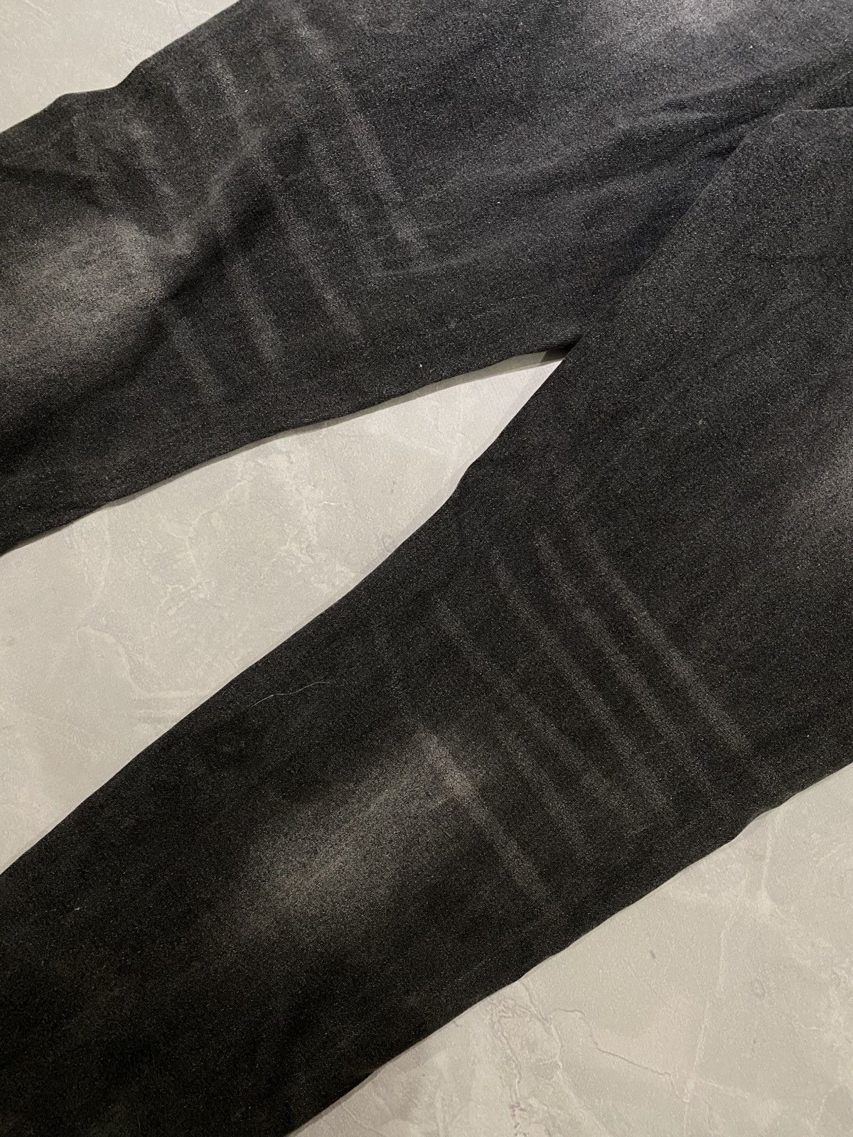 Vintage Faded Black Slim Fit Distressed Jeans 2000s / Y2K Drip Size US 36 / EU 52 - 7 Thumbnail