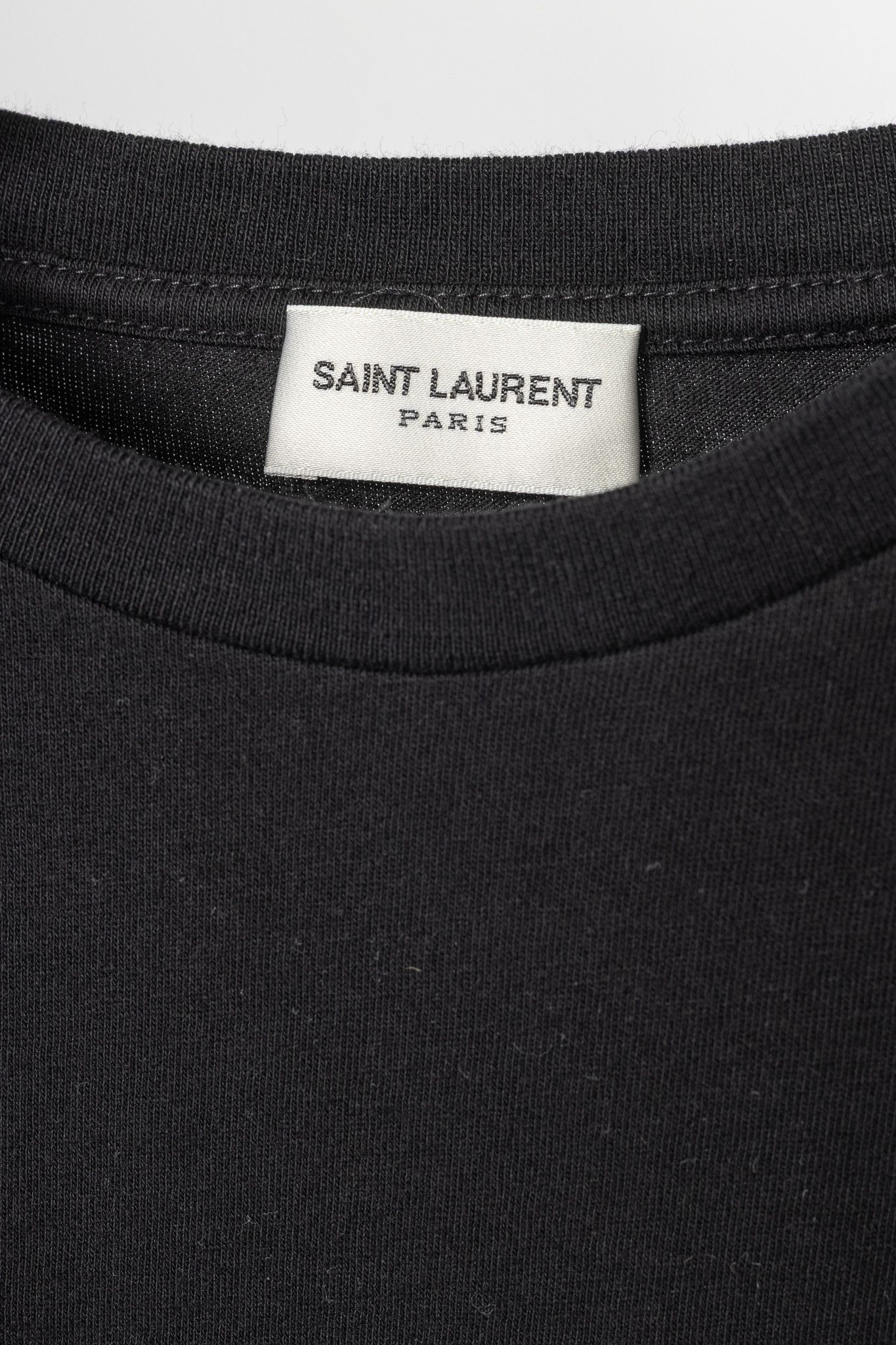 Saint Laurent Paris Saint Laurent Black Cotton-Jersey Short-Sleeve T-Shirt Size S / US 4 / IT 40 - 4 Thumbnail