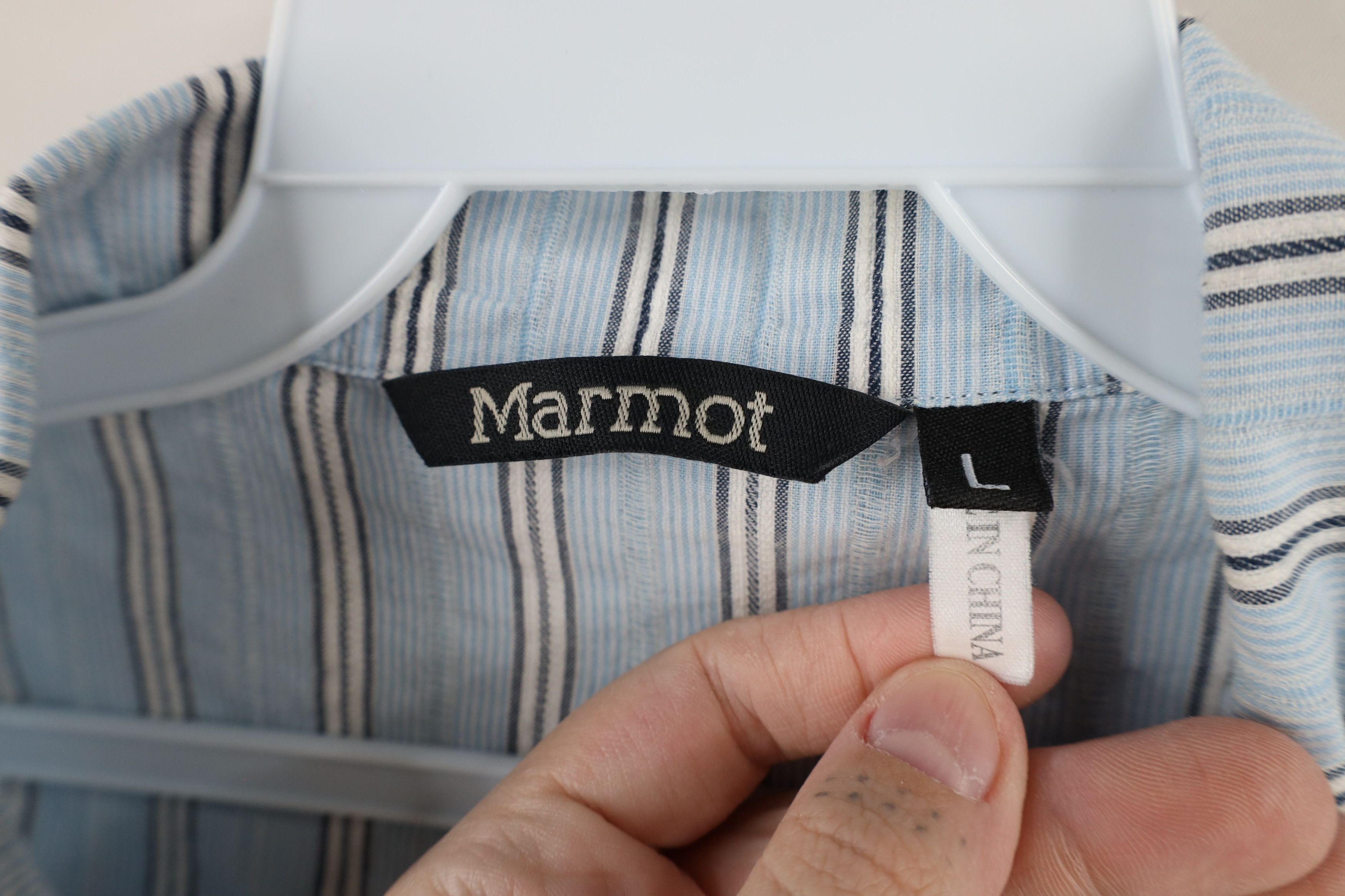 Marmot × Vintage Marmot Striped Seersucker Short Sleeve Button Shirt Blue Size US L / EU 52-54 / 3 - 9 Thumbnail
