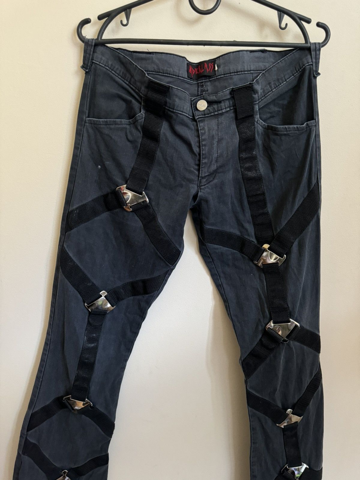 Japanese Brand RARE Aderlass Metal Pants Cyber Punk Gothic Vintage Size US 28 / EU 44 - 2 Thumbnail