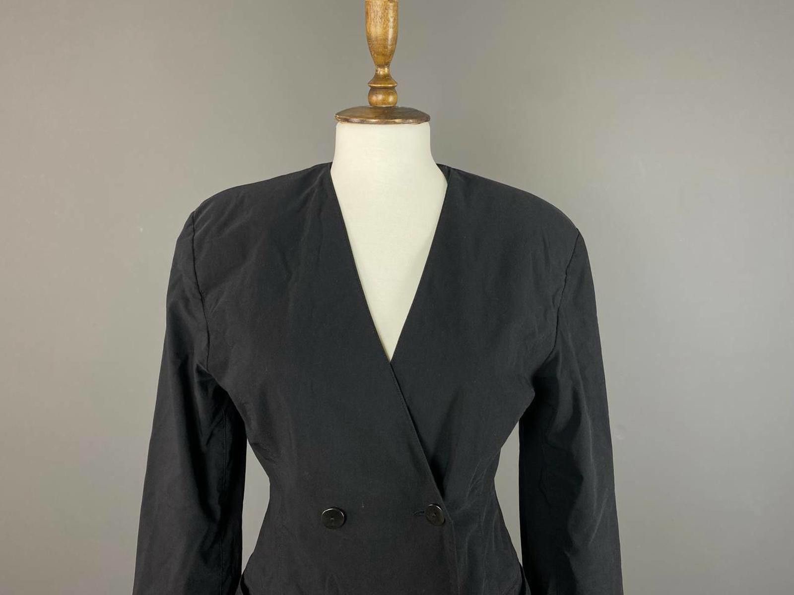 Designer Marc Cain Black Slim Fit Double Smart Blazer Jacket Size 3 Size M / US 6-8 / IT 42-44 - 2 Thumbnail