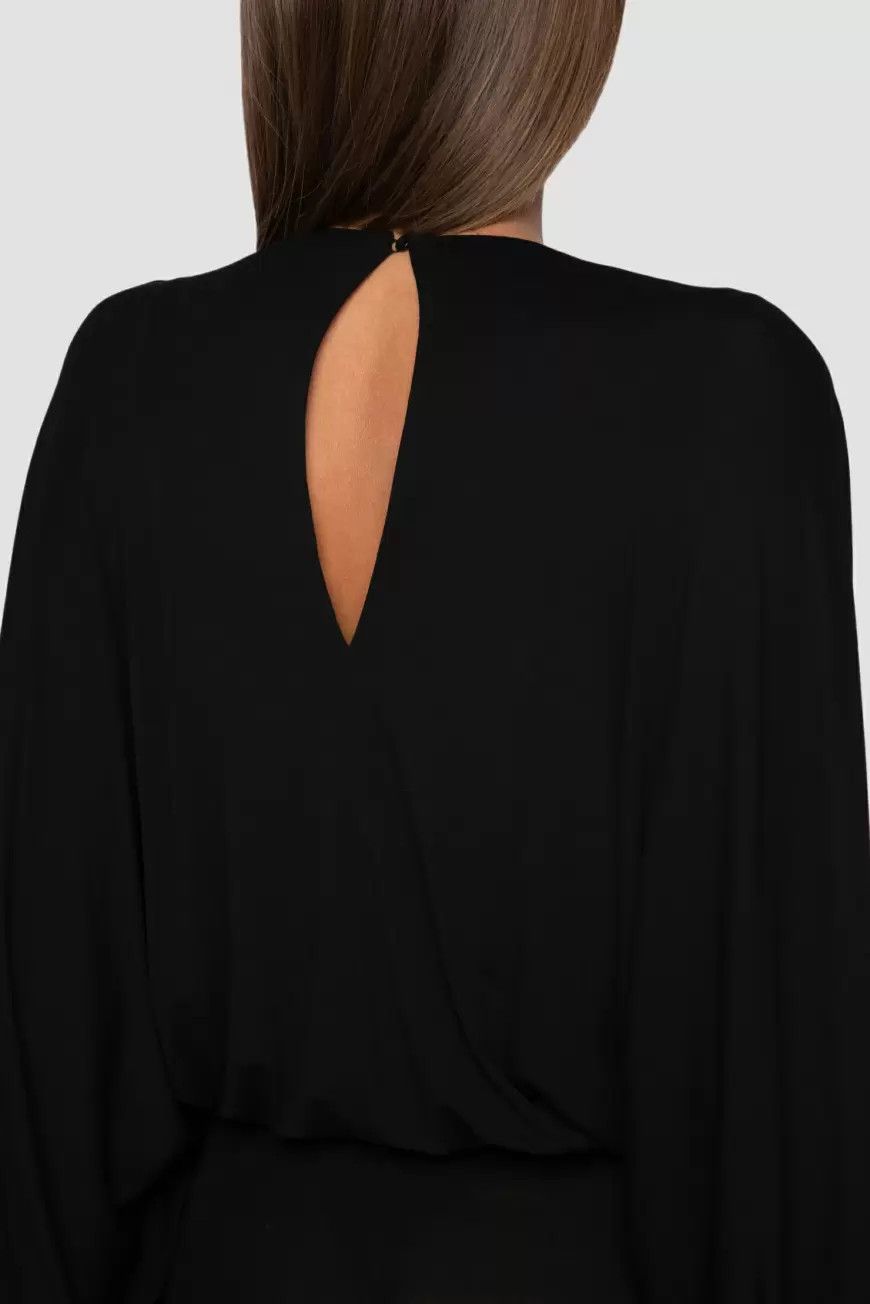 Saint Laurent Paris o1s1wg111024 Sleeved Catsuit Crepe Jersey Jumpsuit Black Size 25" / US 0 / IT 36 - 5 Thumbnail