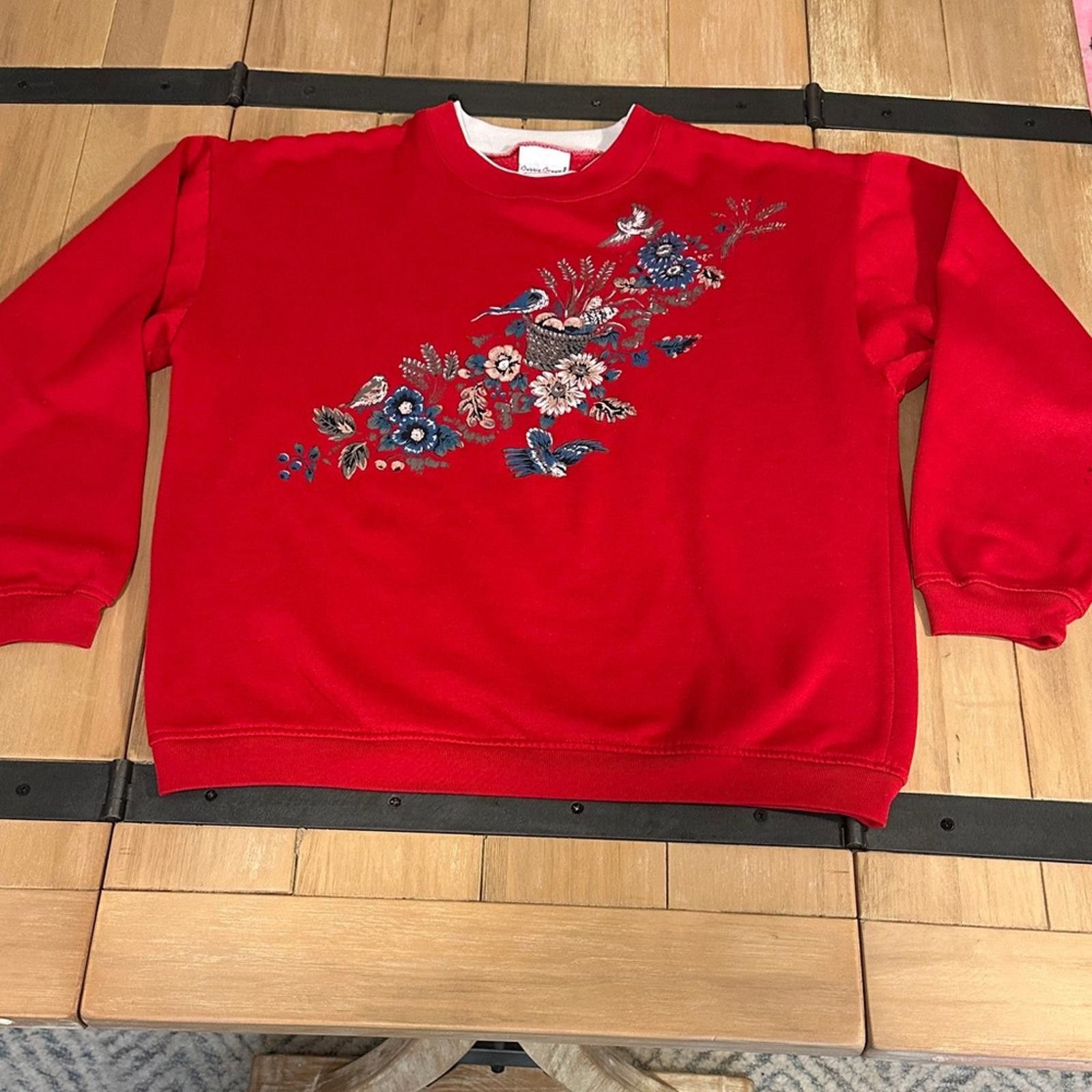 Other Vintage Bobbie Brooks Bird Flower Crewneck Sweatshirt Medium Size M / US 6-8 / IT 42-44 - 1 Thumbnail